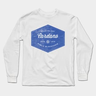 Cardano Vintage Logo 2015 Blockchain ADA Cryptocurrency Long Sleeve T-Shirt